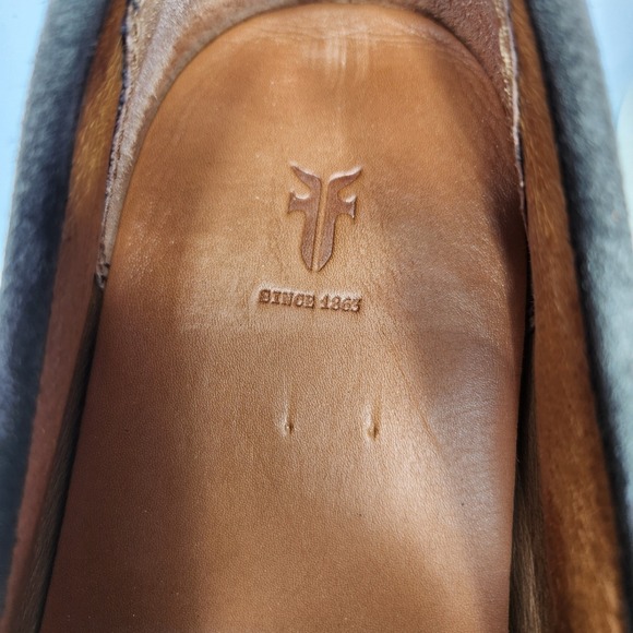 FRYE Brett Perf Slip On Suede Shoes Mens 11 Olive Green Loafers 3481536 SLT - Picture 10 of 12